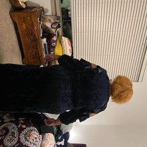 Full length navy blue dress